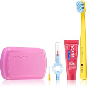 Curaprox Travel Set utazó szett kozmetikumokra Pink(fogakra, nyelvre és ínyre)