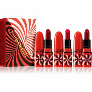 MAC Cosmetics Tiny Tricks Mini Lipstick Trio Hypnotizing Holiday rúzs szett 3 db árnyalat Red