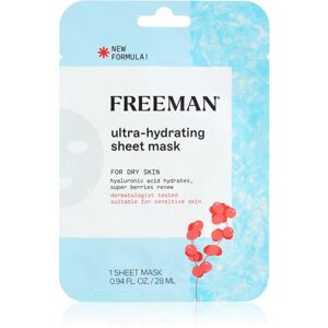 Freeman Essentials Hyaluronic Acid & Super Berries hidratáló gézmaszk száraz bőrre 28 ml
