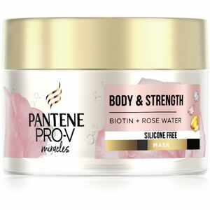 Pantene Body & Strength Rose Water haj maszk vékonyszálú és normál hajra 160 ml