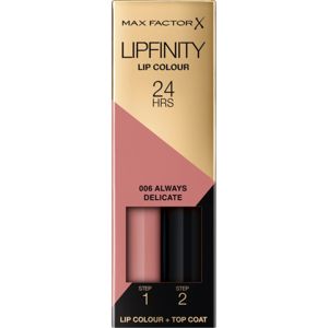 Max Factor Lipfinity Lip Colour hosszan tartó rúzs balzsammal árnyalat 006 Always Delicate 4,2 g