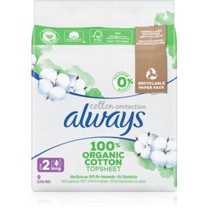 Always Cotton Protection Long egészségügyi betétek parfümmentes 9 db