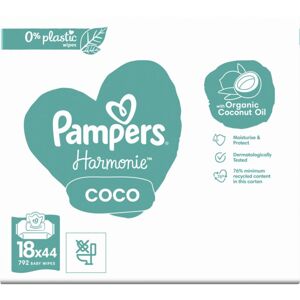 Pampers Harmonie Coconut Pure nedves törlőkendő gyerekeknek 18x44 db