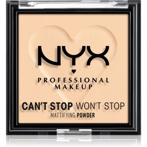 NYX Professional Makeup Can't Stop Won't Stop Mattifying Powder mattító púder árnyalat 02 Light 6 g