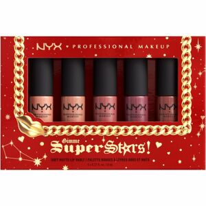 NYX Professional Makeup Gimme SuperStars! Soft Matte Lip Cream Vault ajándékszett az ajkakra 5x8 ml