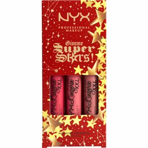 NYX Professional Makeup Gimme SuperStars! Lip Lingerie XXL Trio ajándékszett az ajkakra árnyalat 01 - Warm Berries 3x4 ml