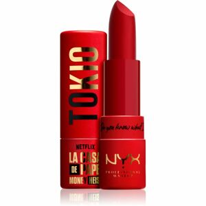 NYX Professional Makeup La Casa de Papel Lipstick magas pigmenttartalmú krémes rúzs árnyalat 01 - Rebel Red 4 g