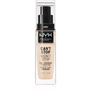 NYX Professional Makeup Can't Stop Won't Stop Full Coverage Foundation Magas fedésű alapozó árnyalat 03 Porcelain 30 ml