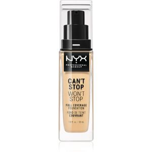 NYX Professional Makeup Can't Stop Won't Stop Full Coverage Foundation Magas fedésű alapozó árnyalat 6.5 Nude 30 ml