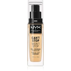 NYX Professional Makeup Can't Stop Won't Stop Full Coverage Foundation Magas fedésű alapozó árnyalat 08 True Beige 30 ml