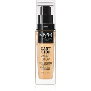 NYX Professional Makeup Can't Stop Won't Stop Full Coverage Foundation Magas fedésű alapozó árnyalat 09 Medium Olive 30 ml