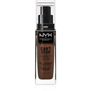 NYX Professional Makeup Can't Stop Won't Stop Full Coverage Foundation Magas fedésű alapozó árnyalat Deep Espresso 30 ml