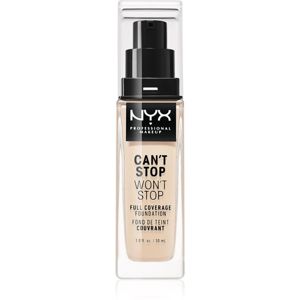 NYX Professional Makeup Can't Stop Won't Stop Full Coverage Foundation Magas fedésű alapozó árnyalat 1.3 Light Porcelain 30 ml