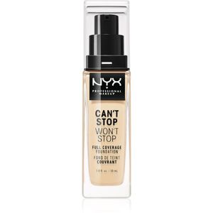 NYX Professional Makeup Can't Stop Won't Stop Full Coverage Foundation Magas fedésű alapozó árnyalat 6.3 Warm Vanilla 30 ml