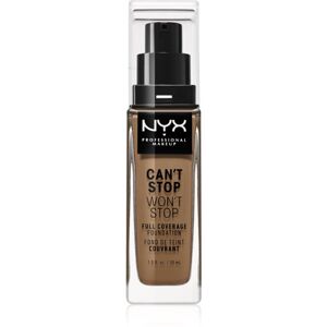 NYX Professional Makeup Can't Stop Won't Stop Full Coverage Foundation Magas fedésű alapozó árnyalat 12.7 Neutral Tan 30 ml
