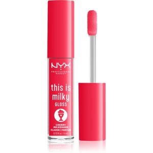 NYX Professional Makeup This is Milky Gloss Milkshakes hidratáló ajakfény illatosított árnyalat 13 Cherry Milkshake 4 ml