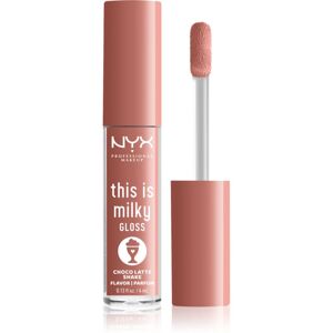 NYX Professional Makeup This is Milky Gloss Milkshakes hidratáló ajakfény illatosított árnyalat 19 Choco Latte Shake 4 ml