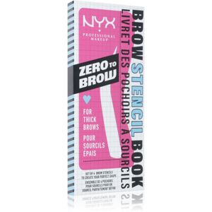 NYX Professional Makeup Zero To Brow Stencil Book sablonok szemöldökre 02 Thick 4 db