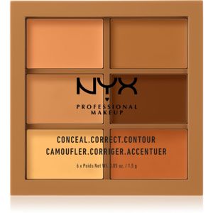NYX Professional Makeup Conceal. Correct. Contour Korrektor és kontúrozó paletta árnyalat 03 Deep 6 x 1.5 g