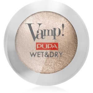Pupa Vamp! Wet&Dry Szemhéjfesték a Wet & Dry alkalmazáshoz gyöngyházfényű árnyalat 100 Champagne Gold 1 g