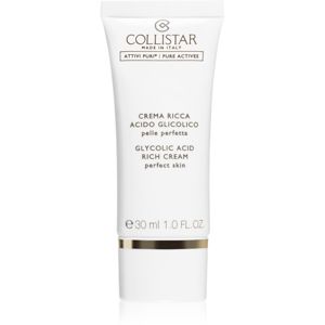 Collistar Pure Actives Glycolic Acid Rich Cream tápláló krém a bőr tömorségének javítására élénkítő hatással 30 ml