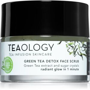 Teaology Cleansing Green Tea Detox Face Scrub cukor peeling a bőr táplálására és a gyengéd tisztítására zöld teával 50 ml