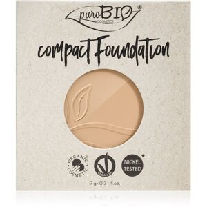 puroBIO Cosmetics Compact Foundation Kompakt púder alapozó utántöltő kompakt púder make- up utántöltő Kompakt púder alapozó utántöltő SPF 10 árnyalat