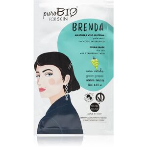 puroBIO Cosmetics Brenda Green Grapes hidratáló és tápláló maszk hialuronsavval 10 ml