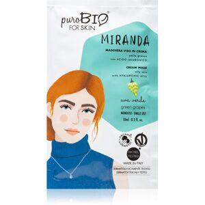 puroBIO Cosmetics Miranda Green Grapes tisztító és lágyító maszk hialuronsavval 10 ml