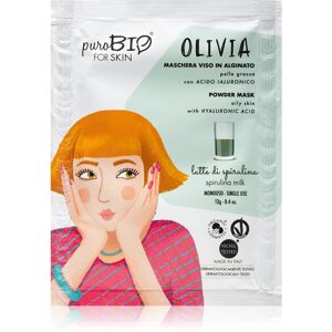 puroBIO Cosmetics Olivia Spirulina Milk lehúzható maszk por formájában 13 g