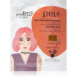 puroBIO Cosmetics Emily Career Girl hidratáló gézmaszk Aloe Vera tartalommal 15 ml