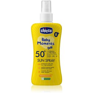 Chicco Baby Moments Sun napozó spray gyermekeknek SPF 50+ 0 m+ 150 ml