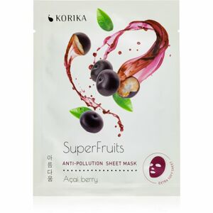 KORIKA SuperFruits Acai Berry - Anti-pollution Sheet Mask arcmaszk méregtelenítő hatással Acai berry 25 g