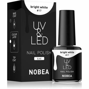 NOBEA UV & LED Nail Polish gél körömlakk UV / LED-es lámpákhoz fényes árnyalat Bright white #17 6 ml