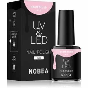 NOBEA UV & LED Nail Polish gél körömlakk UV / LED-es lámpákhoz fényes árnyalat Pearl blush #19 6 ml
