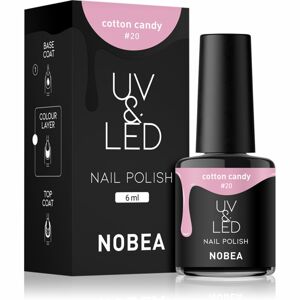 NOBEA UV & LED Nail Polish gél körömlakk UV / LED-es lámpákhoz fényes árnyalat Cotton candy #20 6 ml