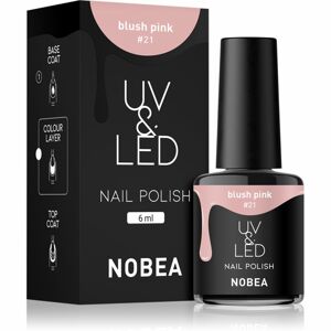 NOBEA UV & LED Nail Polish gél körömlakk UV / LED-es lámpákhoz fényes árnyalat Blush pink #21 6 ml