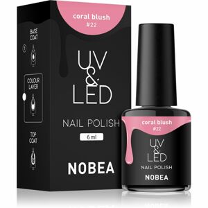 NOBEA UV & LED Nail Polish gél körömlakk UV / LED-es lámpákhoz fényes árnyalat Coral blush #22 6 ml