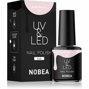 NOBEA UV & LED Nail Polish gél körömlakk UV / LED-es lámpákhoz fényes árnyalat Pink berry #2 6 ml