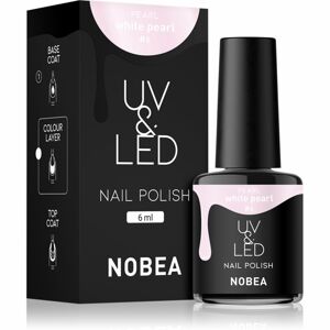 NOBEA UV & LED Nail Polish gél körömlakk UV / LED-es lámpákhoz fényes árnyalat White pearl #6 6 ml