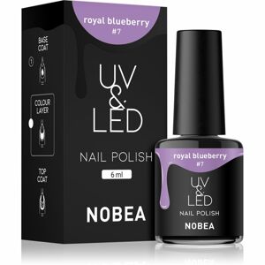 NOBEA UV & LED Nail Polish gél körömlakk UV / LED-es lámpákhoz fényes árnyalat Royal blueberry #7 6 ml