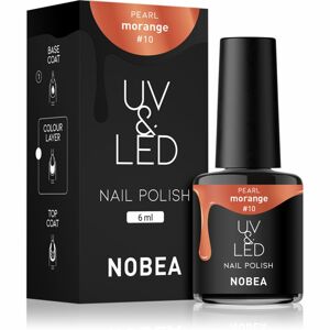 NOBEA UV & LED Nail Polish gél körömlakk UV / LED-es lámpákhoz fényes árnyalat Morange #10 6 ml