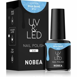 NOBEA UV & LED Nail Polish gél körömlakk UV / LED-es lámpákhoz fényes árnyalat Blue bead #16 6 ml