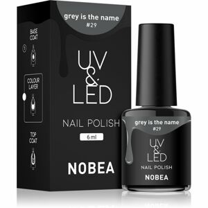 NOBEA UV & LED Nail Polish gél körömlakk UV / LED-es lámpákhoz fényes árnyalat Grey is the name #29 6 ml
