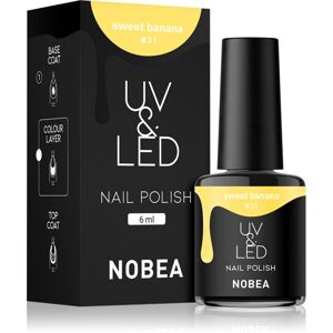 NOBEA UV & LED Nail Polish gél körömlakk UV / LED-es lámpákhoz fényes árnyalat Sweet banana #31 6 ml