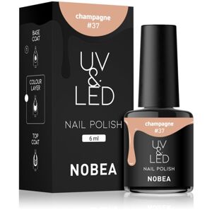 NOBEA UV & LED Nail Polish gél körömlakk UV / LED-es lámpákhoz fényes árnyalat Champagne #37 6 ml