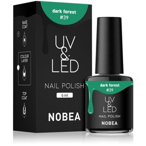 NOBEA UV & LED Nail Polish gél körömlakk UV / LED-es lámpákhoz fényes árnyalat Dark forest #39 6 ml