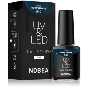 NOBEA UV & LED Nail Polish gél körömlakk UV / LED-es lámpákhoz fényes árnyalat Navy peon #40 6 ml