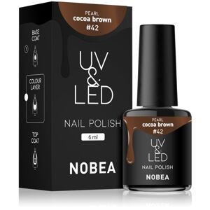 NOBEA UV & LED Nail Polish gél körömlakk UV / LED-es lámpákhoz fényes árnyalat Cocoa brown #42 6 ml