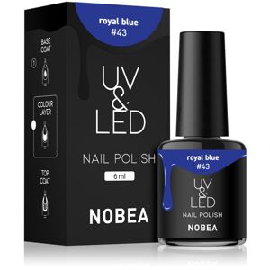 NOBEA UV & LED Nail Polish gél körömlakk UV / LED-es lámpákhoz fényes árnyalat Royal blue #43 6 ml